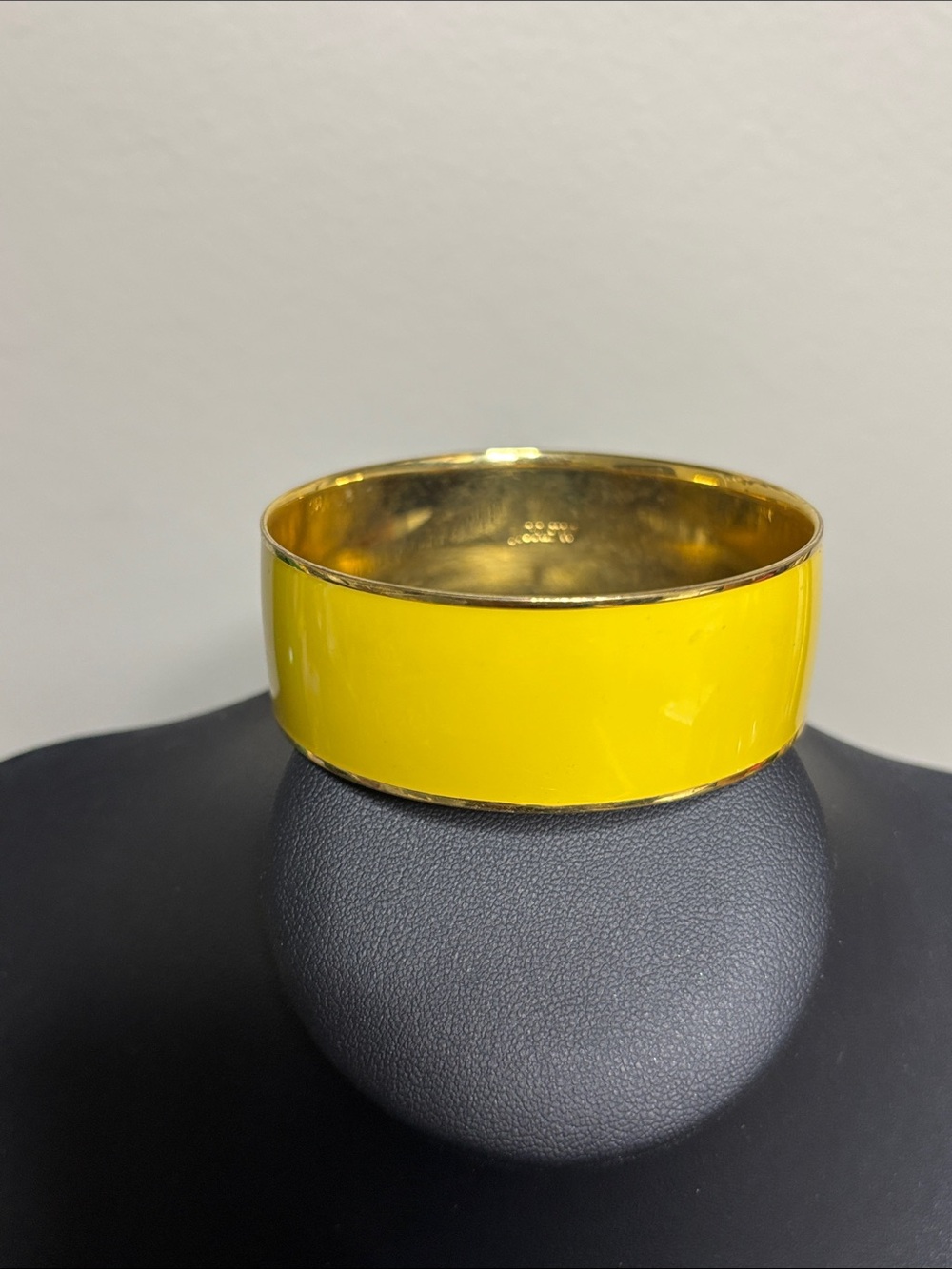 J. Crew Yellow Enamel Gold-Tone Wide Cuff Bracelet